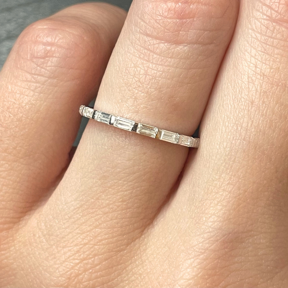 Silver Baguette Wedding Band