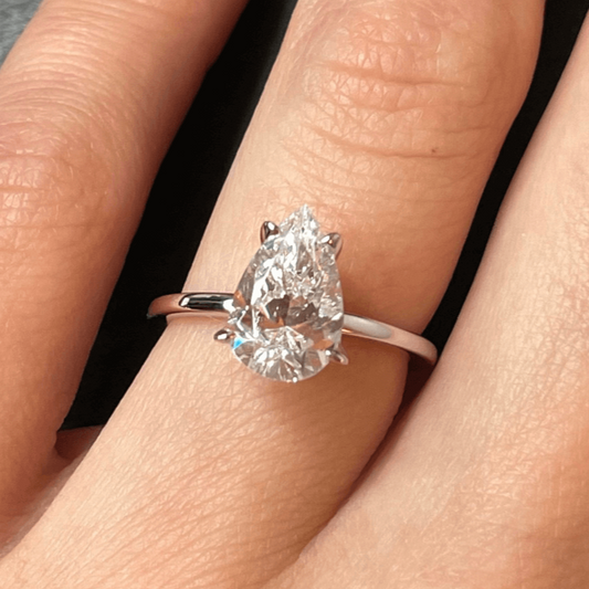 2CT Pear Travel Engagement Ring