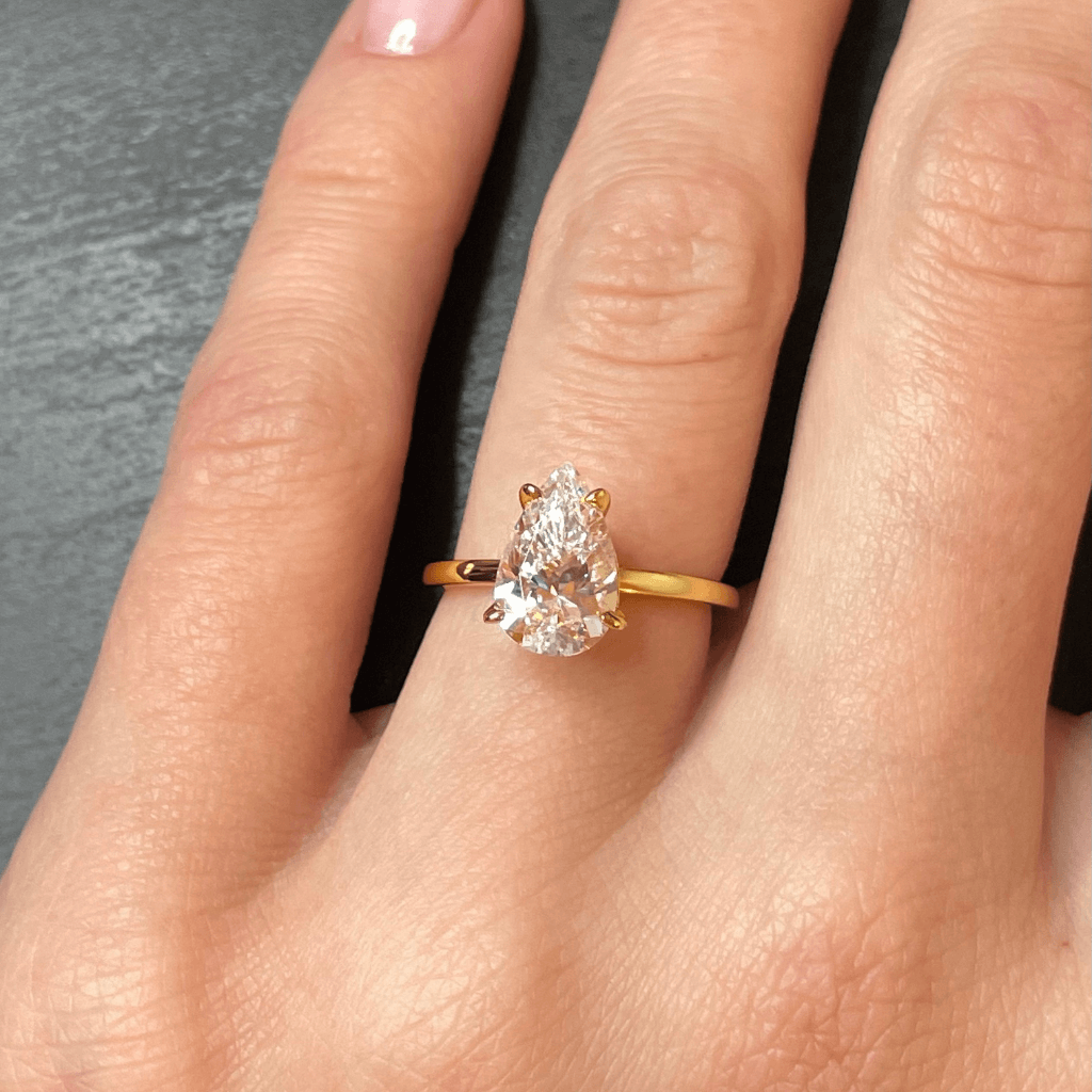 2CT Pear Travel Engagement Ring