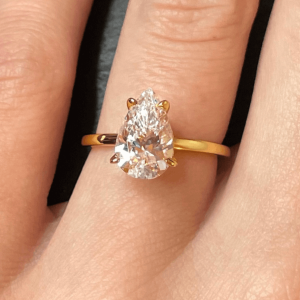 2CT Pear Travel Engagement Ring